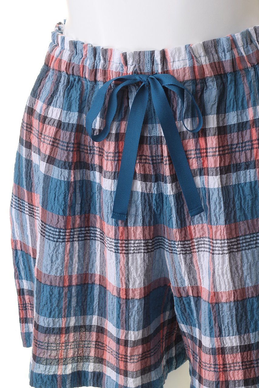 【キッドブルー/KID BLUE】の24シャーリングチェックボトム 人気、トレンドファッション・服の通販 founy(ファニー) 　ファッション　Fashion　レディースファッション　Fashion for Women　おすすめ　Recommended / Our Picks　サマー　Summer, Summer Style　シャーリング　Shirring, Ruched　ショート　Short, Short Length　チェック　Check, Plaid, Tartan　パジャマ　Pajamas, Sleepwear　リラックス　Relax, Relaxed Fit　other-5|ID: prp329100003963611 ipo3291000000032841895