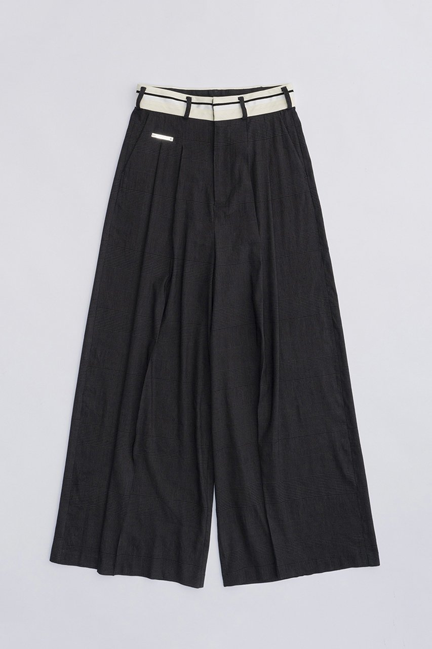 【プランク プロジェクト/PRANK PROJECT】のマーベルトワイドスラックス / Waistband Lining Wide Slacks インテリア・キッズ・メンズ・レディースファッション・服の通販 founy(ファニー) 　ファッション　Fashion　レディースファッション　WOMEN　パンツ　Pants　ベルト　Belts　おすすめ　Recommend　ストレッチ　Stretch　セットアップ　Set Up　リネン　Linen　軽量　Lightweight　C.GRY(チャコールグレー)|ID: prp329100003963613 ipo3291000000026124692