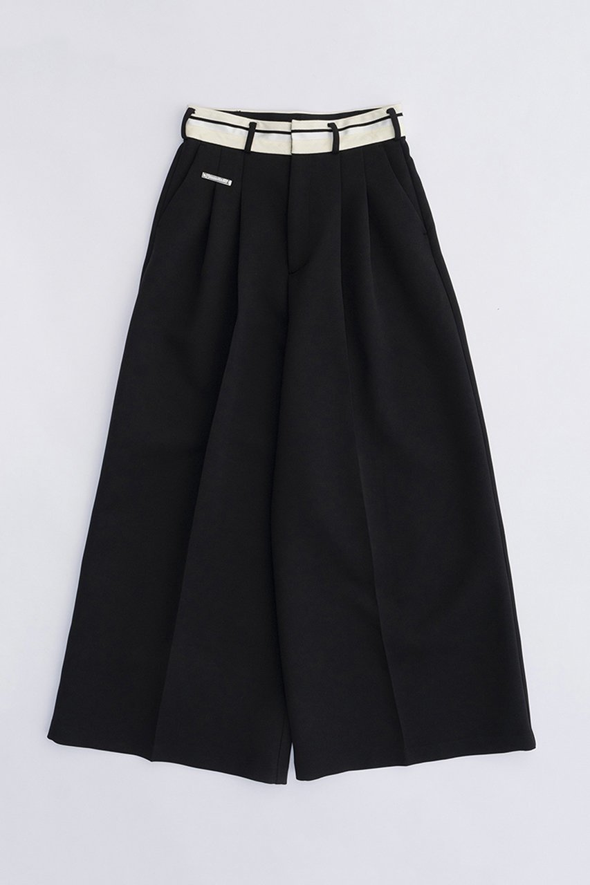 【プランク プロジェクト/PRANK PROJECT】のマーベルトワイドスラックス / Waistband Lining Wide Slacks インテリア・キッズ・メンズ・レディースファッション・服の通販 founy(ファニー) 　ファッション　Fashion　レディースファッション　Fashion for Women　パンツ　Pants & Trousers　ベルト&ウエストマーク　Belts & Waist Accessories　おすすめ　Recommended / Our Picks　ストレッチ　Stretch, Stretchy Fabric　セットアップ　Set-Up, Coordinated Outfit　リネン　Linen, Linen Fabric　軽量　Lightweight, Ultra Light　BLK(ブラック)|ID: prp329100003963613 ipo3291000000032820092