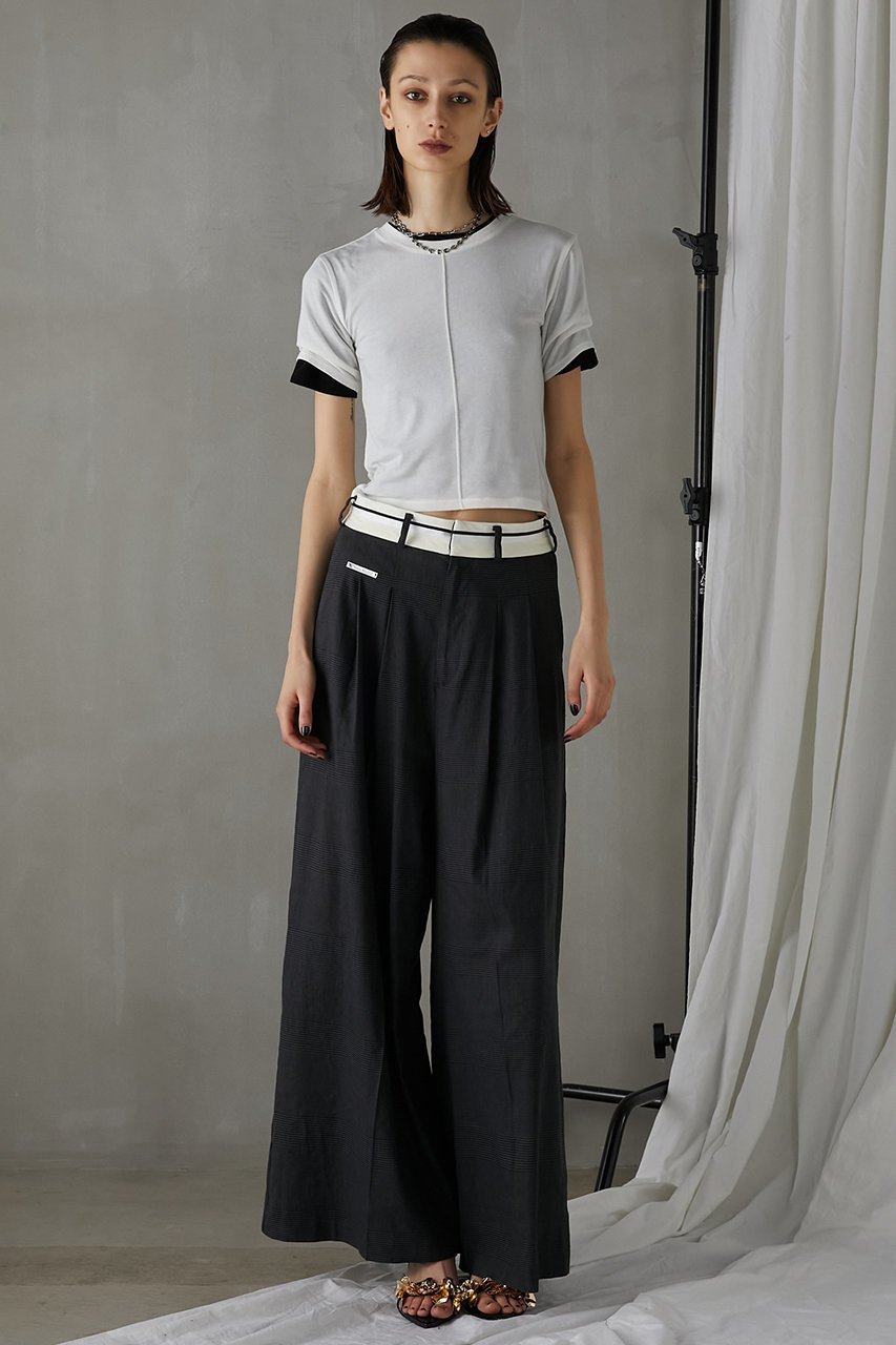 【プランク プロジェクト/PRANK PROJECT】のマーベルトワイドスラックス / Waistband Lining Wide Slacks 人気、トレンドファッション・服の通販 founy(ファニー) 　ファッション　Fashion　レディースファッション　Fashion for Women　パンツ　Pants & Trousers　ベルト&ウエストマーク　Belts & Waist Accessories　おすすめ　Recommended / Our Picks　ストレッチ　Stretch, Stretchy Fabric　セットアップ　Set-Up, Coordinated Outfit　リネン　Linen, Linen Fabric　軽量　Lightweight, Ultra Light　other-2|ID: prp329100003963613 ipo3291000000032820094