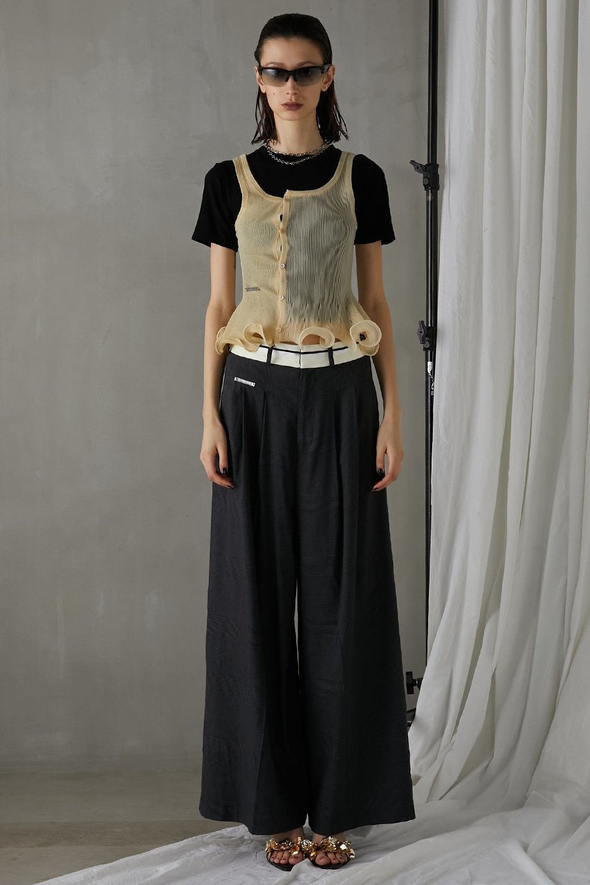 【プランク プロジェクト/PRANK PROJECT】のマーベルトワイドスラックス / Waistband Lining Wide Slacks 人気、トレンドファッション・服の通販 founy(ファニー) 　ファッション　Fashion　レディースファッション　Fashion for Women　パンツ　Pants & Trousers　ベルト&ウエストマーク　Belts & Waist Accessories　おすすめ　Recommended / Our Picks　ストレッチ　Stretch, Stretchy Fabric　セットアップ　Set-Up, Coordinated Outfit　リネン　Linen, Linen Fabric　軽量　Lightweight, Ultra Light　other-6|ID: prp329100003963613 ipo3291000000032820098