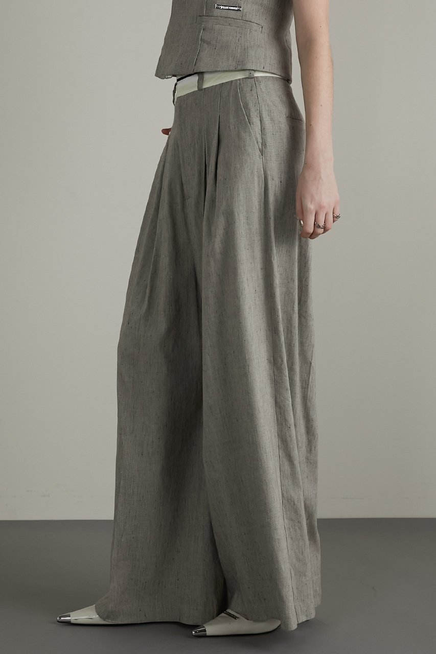 【プランク プロジェクト/PRANK PROJECT】のマーベルトワイドスラックス / Waistband Lining Wide Slacks 人気、トレンドファッション・服の通販 founy(ファニー) 　ファッション　Fashion　レディースファッション　Fashion for Women　パンツ　Pants & Trousers　ベルト&ウエストマーク　Belts & Waist Accessories　おすすめ　Recommended / Our Picks　ストレッチ　Stretch, Stretchy Fabric　セットアップ　Set-Up, Coordinated Outfit　リネン　Linen, Linen Fabric　軽量　Lightweight, Ultra Light　other-8|ID: prp329100003963613 ipo3291000000035714024