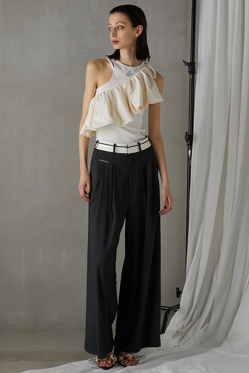 【プランク プロジェクト/PRANK PROJECT】のマーベルトワイドスラックス / Waistband Lining Wide Slacks 大人の最旬トレンドファッション＆コーディネート founy(ファウニー) 　ファッション　Fashion　レディースファッション　Fashion for Women　パンツ　Pants & Trousers　ベルト&ウエストマーク　Belts & Waist Accessories　おすすめ　Recommended / Our Picks　ストレッチ　Stretch, Stretchy Fabric　セットアップ　Set-Up, Coordinated Outfit　リネン　Linen, Linen Fabric　軽量　Lightweight, Ultra Light　other-7|ID: prp329100003963613 ipo3291000000036751255