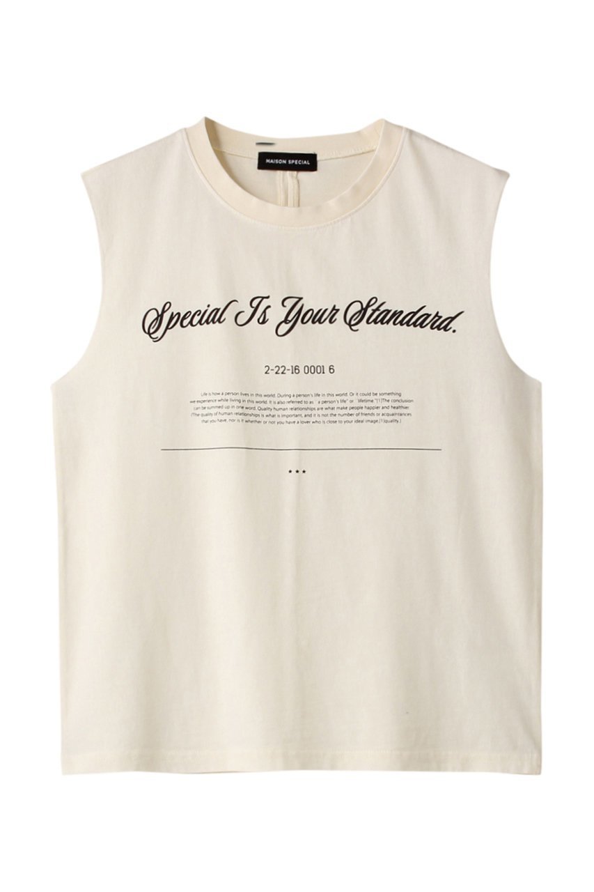 【メゾンスペシャル/MAISON SPECIAL】のSlogan Tank Top/スローガンタンクトップ インテリア・キッズ・メンズ・レディースファッション・服の通販 founy(ファニー) 　ファッション　Fashion　レディースファッション　Fashion for Women　トップス・カットソー　Cut & Sew Tops　キャミソール&ノースリーブ　Camisoles & Sleeveless Tops　シャツ・ブラウス・オフィスカジュアル　Elegant Blouses & Button-Ups　ロングTシャツ・Tシャツ　Longline T-Shirts & Tees　カットソー・ベーシックTシャツ　Cut-and-Sewn Tops / Stretch Tees & Basics　インナー　Innerwear　キャミソール　Camisole, Spaghetti Strap Top　スペシャル　Special, Limited Edition　タンク　Tank Top, Sleeveless Top　プリント　Print, Printed Pattern　夏　Summer　WHT(ホワイト)|ID: prp329100003964903 ipo3291000000036665845