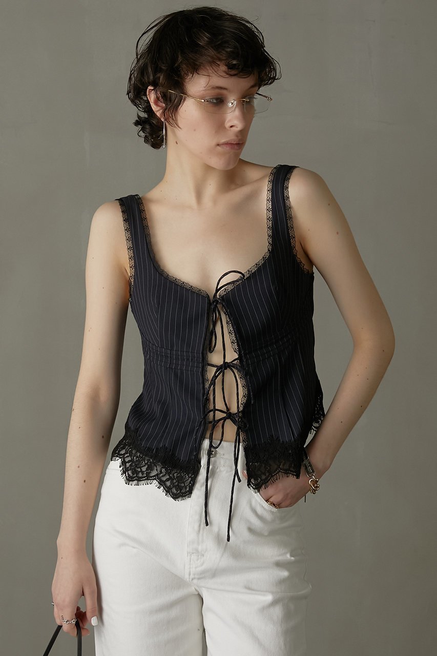 【プランク プロジェクト/PRANK PROJECT】のトリムレースビスチェ / Trim Lace Bustier 人気、トレンドファッション・服の通販 founy(ファニー) 　ファッション　Fashion　レディースファッション　WOMEN　トップス・カットソー　Tops/Tshirt　キャミソール / ノースリーブ　No Sleeves　シャツ/ブラウス　Shirts/Blouses　ビスチェ　Bustier　おすすめ　Recommend　ストライプ　Stripe　チェック　Check　ノースリーブ　No Sleeve　ビスチェ　Bustier　ミックス　Mix　リボン　Ribbon　レース　Race　other-4|ID: prp329100003964915 ipo3291000000031455954