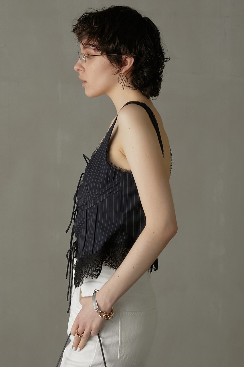 【プランク プロジェクト/PRANK PROJECT】のトリムレースビスチェ / Trim Lace Bustier 人気、トレンドファッション・服の通販 founy(ファニー) 　ファッション　Fashion　レディースファッション　WOMEN　トップス・カットソー　Tops/Tshirt　キャミソール / ノースリーブ　No Sleeves　シャツ/ブラウス　Shirts/Blouses　ビスチェ　Bustier　おすすめ　Recommend　ストライプ　Stripe　チェック　Check　ノースリーブ　No Sleeve　ビスチェ　Bustier　ミックス　Mix　リボン　Ribbon　レース　Race　other-6|ID: prp329100003964915 ipo3291000000031455956