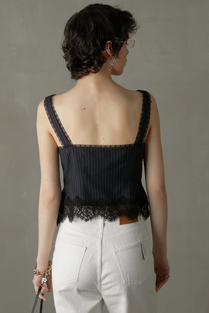 【プランク プロジェクト/PRANK PROJECT】のトリムレースビスチェ / Trim Lace Bustier 人気、トレンドファッション・服の通販 founy(ファニー) 　ファッション　Fashion　レディースファッション　WOMEN　トップス・カットソー　Tops/Tshirt　キャミソール / ノースリーブ　No Sleeves　シャツ/ブラウス　Shirts/Blouses　ビスチェ　Bustier　おすすめ　Recommend　ストライプ　Stripe　チェック　Check　ノースリーブ　No Sleeve　ビスチェ　Bustier　ミックス　Mix　リボン　Ribbon　レース　Race　other-7|ID: prp329100003964915 ipo3291000000031455957