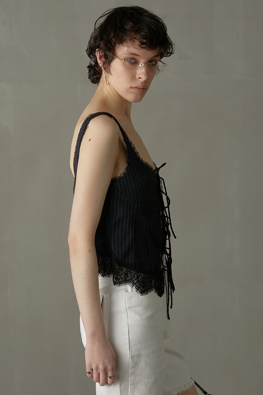【プランク プロジェクト/PRANK PROJECT】のトリムレースビスチェ / Trim Lace Bustier 人気、トレンドファッション・服の通販 founy(ファニー) 　ファッション　Fashion　レディースファッション　WOMEN　トップス・カットソー　Tops/Tshirt　キャミソール / ノースリーブ　No Sleeves　シャツ/ブラウス　Shirts/Blouses　ビスチェ　Bustier　おすすめ　Recommend　ストライプ　Stripe　チェック　Check　ノースリーブ　No Sleeve　ビスチェ　Bustier　ミックス　Mix　リボン　Ribbon　レース　Race　other-8|ID: prp329100003964915 ipo3291000000031455958