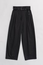 【プランク プロジェクト/PRANK PROJECT】のアイレットベルトサテンタックパンツ / Eyelet Belt Satin Tuck Pants BLK(ブラック)|ID:prp329100003964935