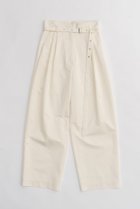 【プランク プロジェクト/PRANK PROJECT】のアイレットベルトサテンタックパンツ / Eyelet Belt Satin Tuck Pants IVR(アイボリー)|ID:prp329100003964935