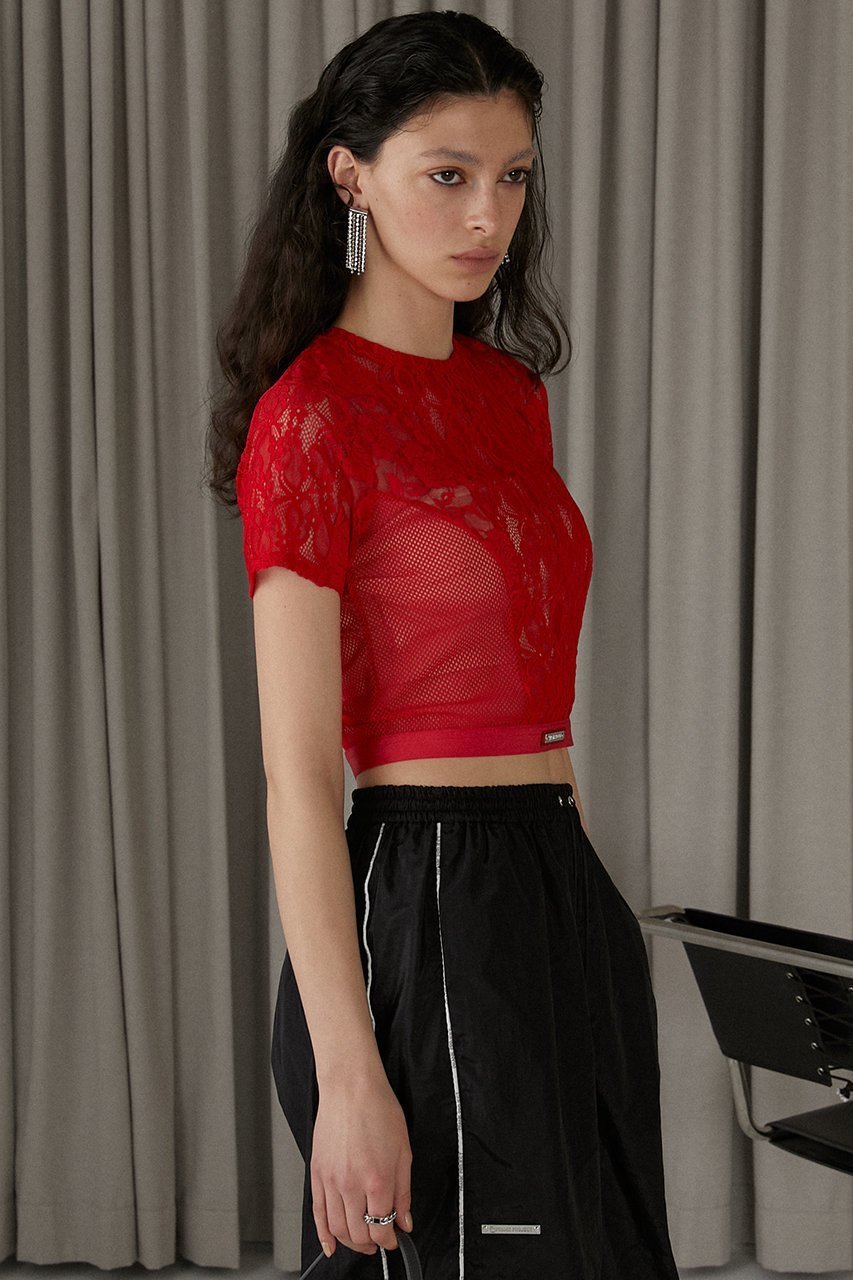 【プランク プロジェクト/PRANK PROJECT】のレースクロップドTEE / Lace Cropped Tee 人気、トレンドファッション・服の通販 founy(ファニー) ファッション Fashion レディースファッション Fashion for Women トップス・カットソー Cut & Sew Tops シャツ・ブラウス・オフィスカジュアル Elegant Blouses & Button-Ups ロングTシャツ・Tシャツ Longline T-Shirts & Tees カットソー・ベーシックTシャツ Cut-and-Sewn Tops / Stretch Tees & Basics クロップド Cropped, Short Length コルセット Corset, Bustier ショート Short, Short Length ストレッチ Stretch, Stretchy Fabric スリーブ Sleeve, Long Sleeve / Short Sleeve バランス Balance, Style Balance ミックス Mix, Mixed Style レース Lace, Lace Fabric other-4|ID: prp329100003964936 ipo3291000000035791936