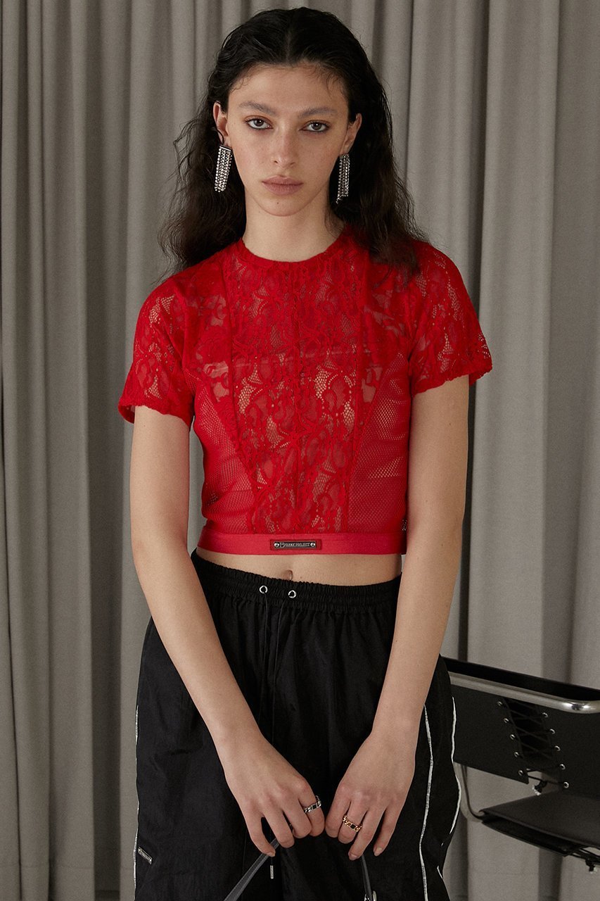 【プランク プロジェクト/PRANK PROJECT】のレースクロップドTEE / Lace Cropped Tee 人気、トレンドファッション・服の通販 founy(ファニー) ファッション Fashion レディースファッション Fashion for Women トップス・カットソー Cut & Sew Tops シャツ・ブラウス・オフィスカジュアル Elegant Blouses & Button-Ups ロングTシャツ・Tシャツ Longline T-Shirts & Tees カットソー・ベーシックTシャツ Cut-and-Sewn Tops / Stretch Tees & Basics クロップド Cropped, Short Length コルセット Corset, Bustier ショート Short, Short Length ストレッチ Stretch, Stretchy Fabric スリーブ Sleeve, Long Sleeve / Short Sleeve バランス Balance, Style Balance ミックス Mix, Mixed Style レース Lace, Lace Fabric other-6|ID: prp329100003964936 ipo3291000000035791939