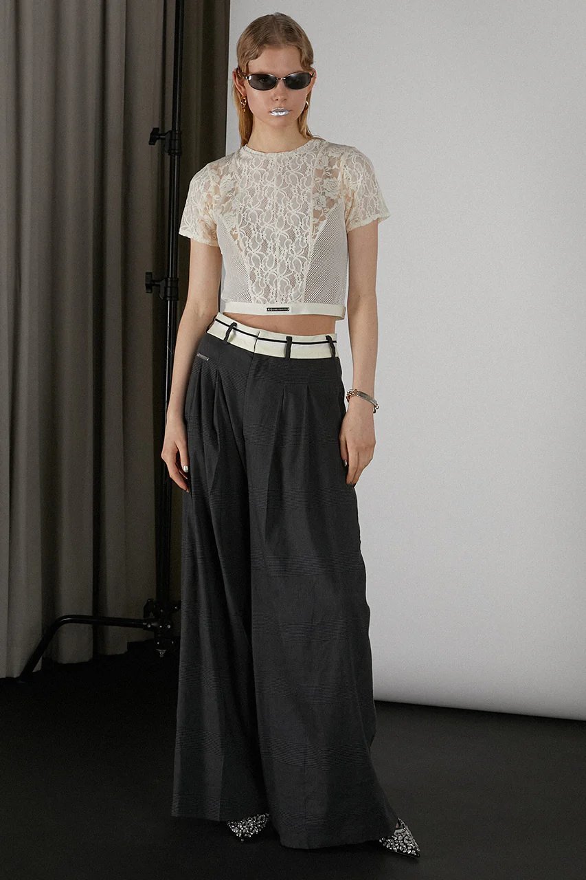 【プランク プロジェクト/PRANK PROJECT】のレースクロップドTEE / Lace Cropped Tee 大人の最旬トレンドファッション＆コーディネート founy(ファウニー) 　ファッション　Fashion　レディースファッション　Fashion for Women　トップス・カットソー　Cut & Sew Tops　シャツ・ブラウス・オフィスカジュアル　Elegant Blouses & Button-Ups　ロングTシャツ・Tシャツ　Longline T-Shirts & Tees　カットソー・ベーシックTシャツ　Cut-and-Sewn Tops / Stretch Tees & Basics　クロップド　Cropped, Short Length　コルセット　Corset, Bustier　ショート　Short, Short Length　ストレッチ　Stretch, Stretchy Fabric　スリーブ　Sleeve, Long Sleeve / Short Sleeve　バランス　Balance, Style Balance　ミックス　Mix, Mixed Style　レース　Lace, Lace Fabric　other-2|ID: prp329100003964936 ipo3291000000036985360