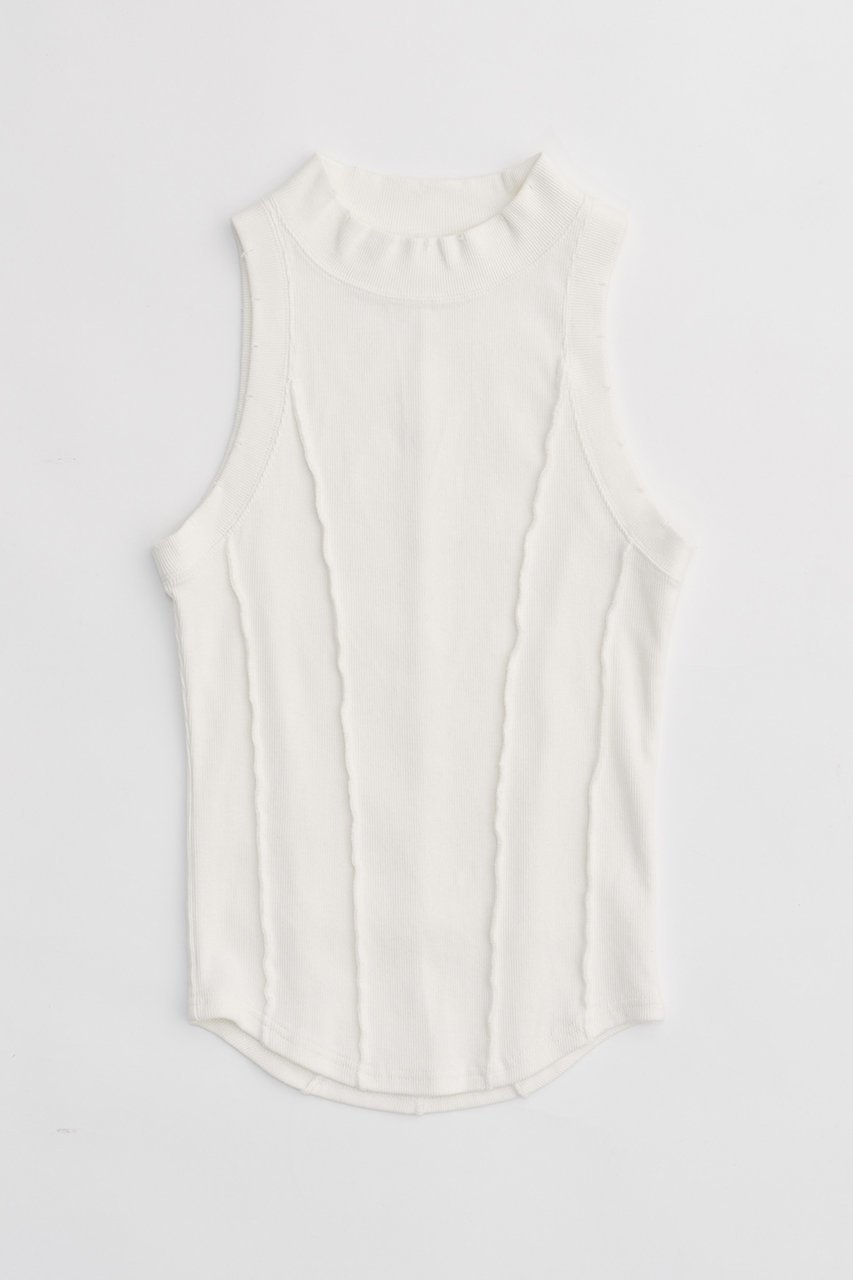 【プランク プロジェクト/PRANK PROJECT】のハイネックタンクトップ / High Neck Tank Top インテリア・キッズ・メンズ・レディースファッション・服の通販 founy(ファニー) 　ファッション　Fashion　レディースファッション　Fashion for Women　トップス・カットソー　Cut & Sew Tops　キャミソール&ノースリーブ　Camisoles & Sleeveless Tops　シャツ・ブラウス・オフィスカジュアル　Elegant Blouses & Button-Ups　ロングTシャツ・Tシャツ　Longline T-Shirts & Tees　カットソー・ベーシックTシャツ　Cut-and-Sewn Tops / Stretch Tees & Basics　キャミソール　Camisole, Spaghetti Strap Top　コルセット　Corset, Bustier　タンク　Tank Top, Sleeveless Top　ダメージ　Distressed, Destroyed　テレコ　Ribbed, Rib Stitch　ハイネック　High Neck, Mock Neck　フィット　Fit, Slim Fit　再入荷　Restock / Back in Stock　WHT(ホワイト)|ID: prp329100003964938 ipo3291000000032928341