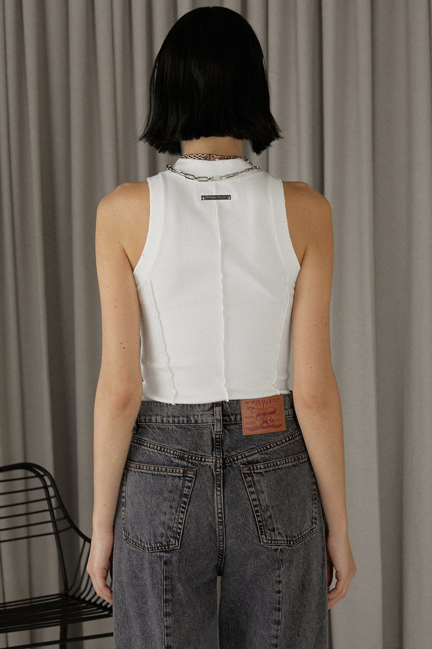 【プランク プロジェクト/PRANK PROJECT】のハイネックタンクトップ / High Neck Tank Top 人気、トレンドファッション・服の通販 founy(ファニー) 　ファッション　Fashion　レディースファッション　Fashion for Women　トップス・カットソー　Cut & Sew Tops　キャミソール&ノースリーブ　Camisoles & Sleeveless Tops　シャツ・ブラウス・オフィスカジュアル　Elegant Blouses & Button-Ups　ロングTシャツ・Tシャツ　Longline T-Shirts & Tees　カットソー・ベーシックTシャツ　Cut-and-Sewn Tops / Stretch Tees & Basics　キャミソール　Camisole, Spaghetti Strap Top　コルセット　Corset, Bustier　タンク　Tank Top, Sleeveless Top　ダメージ　Distressed, Destroyed　テレコ　Ribbed, Rib Stitch　ハイネック　High Neck, Mock Neck　フィット　Fit, Slim Fit　再入荷　Restock / Back in Stock　other-5|ID: prp329100003964938 ipo3291000000032928377