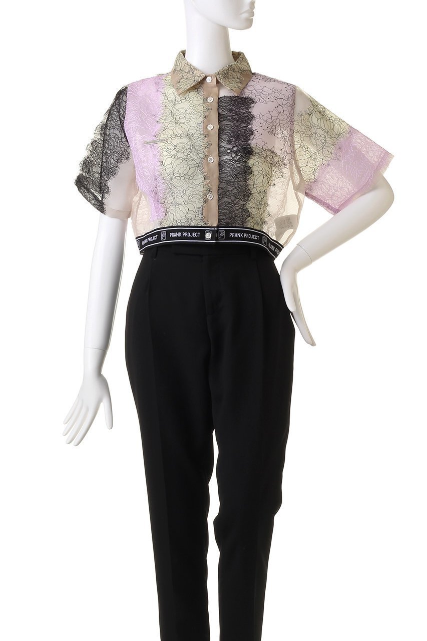 【プランク プロジェクト/PRANK PROJECT】のレーステープシャツ / Lace Tape Shirt 人気、トレンドファッション・服の通販 founy(ファニー) 　ファッション　Fashion　レディースファッション　Fashion for Women　トップス・カットソー　Cut & Sew Tops　シャツ・ブラウス・オフィスカジュアル　Elegant Blouses & Button-Ups　おすすめ　Recommended / Our Picks　オーガンジー　Organza Fabric　ショート　Short, Short Length　スポーティ　Sporty, Casual Athletic　スリーブ　Sleeve, Long Sleeve / Short Sleeve　パッチワーク　Patchwork, Mixed Fabric　リップ　Lip, Lip Motif　レース　Lace, Lace Fabric　夏　Summer　other-2|ID: prp329100003964944 ipo3291000000034422381