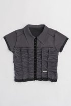 【プランク プロジェクト/PRANK PROJECT】のリバーシブルシアーレイヤードチェックシャツ / Reversible Sheer Layered Check Shirt 人気、トレンドファッション・服の通販 founy(ファニー) ファッション Fashion レディースファッション Fashion for Women トップス・カットソー Cut & Sew Tops シャツ・ブラウス・オフィスカジュアル Elegant Blouses & Button-Ups オーガニック Organic Cotton ギャザー Gathered, Ruffled コンパクト Compact, Small Size シアー Sheer, See-Through ショート Short, Short Length シンプル Simple, Minimal スリーブ Sleeve, Long Sleeve / Short Sleeve チェック Check, Plaid, Tartan チュール Tulip, Tulip Motif フロント Front, Front Design リバーシブル Reversible, Two-Sided thumbnail BLK(ブラック)|ID: prp329100003964945 ipo3291000000034422317