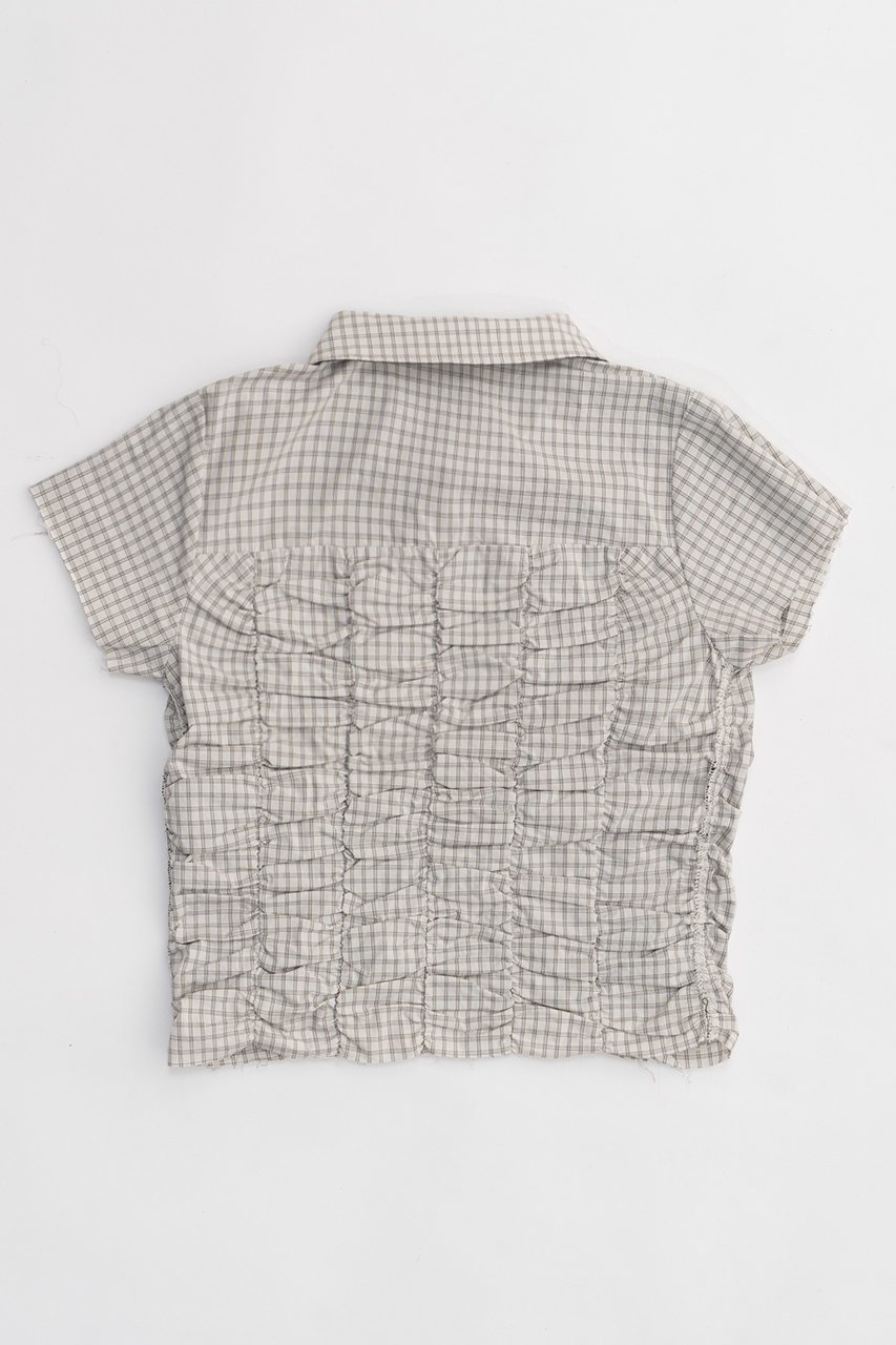 【プランク プロジェクト/PRANK PROJECT】のリバーシブルシアーレイヤードチェックシャツ / Reversible Sheer Layered Check Shirt 人気、トレンドファッション・服の通販 founy(ファニー) 　ファッション　Fashion　レディースファッション　Fashion for Women　トップス・カットソー　Cut & Sew Tops　シャツ・ブラウス・オフィスカジュアル　Elegant Blouses & Button-Ups　オーガニック　Organic Cotton　ギャザー　Gathered, Ruffled　コンパクト　Compact, Small Size　シアー　Sheer, See-Through　ショート　Short, Short Length　シンプル　Simple, Minimal　スリーブ　Sleeve, Long Sleeve / Short Sleeve　チェック　Check, Plaid, Tartan　チュール　Tulip, Tulip Motif　フロント　Front, Front Design　リバーシブル　Reversible, Two-Sided　other-7|ID: prp329100003964945 ipo3291000000034422325