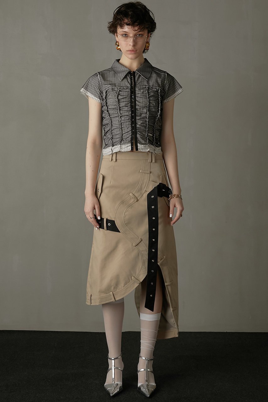 【プランク プロジェクト/PRANK PROJECT】のリバーシブルシアーレイヤードチェックシャツ / Reversible Sheer Layered Check Shirt 人気、トレンドファッション・服の通販 founy(ファニー) 　ファッション　Fashion　レディースファッション　Fashion for Women　トップス・カットソー　Cut & Sew Tops　シャツ・ブラウス・オフィスカジュアル　Elegant Blouses & Button-Ups　オーガニック　Organic Cotton　ギャザー　Gathered, Ruffled　コンパクト　Compact, Small Size　シアー　Sheer, See-Through　ショート　Short, Short Length　シンプル　Simple, Minimal　スリーブ　Sleeve, Long Sleeve / Short Sleeve　チェック　Check, Plaid, Tartan　チュール　Tulip, Tulip Motif　フロント　Front, Front Design　リバーシブル　Reversible, Two-Sided　other-8|ID: prp329100003964945 ipo3291000000034422326