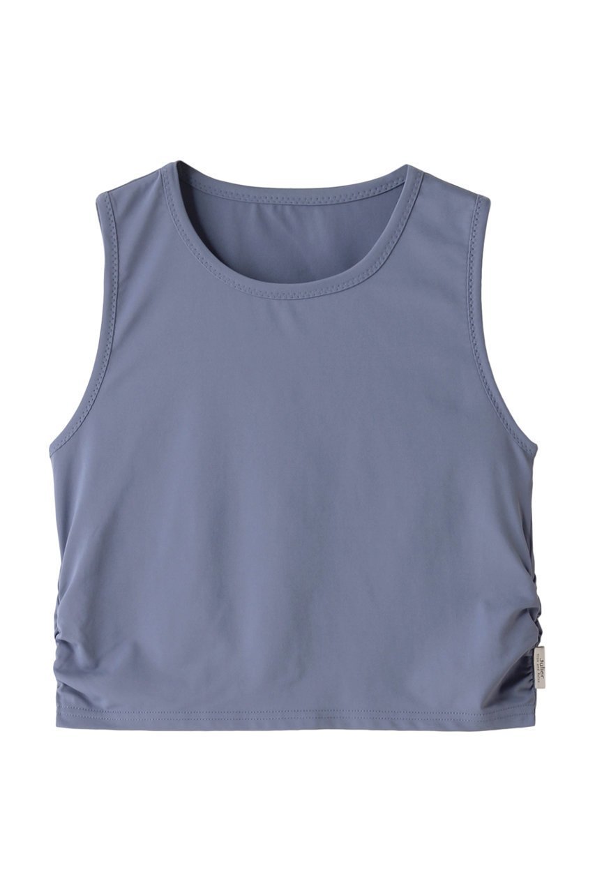 【ジュリエ/Julier】の【定番】Ecocoベア天竺ショートトップス インテリア・キッズ・メンズ・レディースファッション・服の通販 founy(ファニー) 　ファッション　Fashion　レディースファッション　WOMEN　トップス・カットソー　Tops/Tshirt　スポーツウェア　Sportswear　スポーツ トップス　Sports Tops　ギャザー　Gather　コンパクト　Compact　ストレッチ　Stretch　スポーツ　Sports　ヨガ　Yoga　ワーク　Work　再入荷　Restock/Back In Stock/Re Arrival　定番　Standard　旅行　Travel　ブルー|ID: prp329100003965057 ipo3291000000032363561
