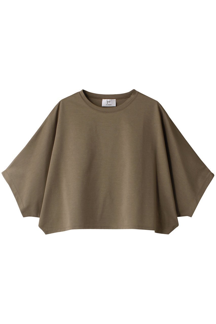 【プルミエ アロンディスモン/1er Arrondissement】のハイゲージポンチクロップドTシャツ インテリア・キッズ・メンズ・レディースファッション・服の通販 founy(ファニー) 　ファッション　Fashion　レディースファッション　Fashion for Women　トップス・カットソー　Cut & Sew Tops　シャツ・ブラウス・オフィスカジュアル　Elegant Blouses & Button-Ups　ロングTシャツ・Tシャツ　Longline T-Shirts & Tees　カットソー・ベーシックTシャツ　Cut-and-Sewn Tops / Stretch Tees & Basics　クロップド　Cropped, Short Length　ショート　Short, Short Length　シルケット　Silket, Silky Cotton　シンプル　Simple, Minimal　スリーブ　Sleeve, Long Sleeve / Short Sleeve　トレンド　Trend, Trending Now　カーキ|ID: prp329100003966157 ipo3291000000032934945