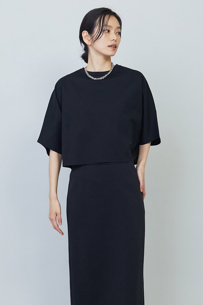 【プルミエ アロンディスモン/1er Arrondissement】のハイゲージポンチクロップドTシャツ 人気、トレンドファッション・服の通販 founy(ファニー) 　ファッション　Fashion　レディースファッション　Fashion for Women　トップス・カットソー　Cut & Sew Tops　シャツ・ブラウス・オフィスカジュアル　Elegant Blouses & Button-Ups　ロングTシャツ・Tシャツ　Longline T-Shirts & Tees　カットソー・ベーシックTシャツ　Cut-and-Sewn Tops / Stretch Tees & Basics　クロップド　Cropped, Short Length　ショート　Short, Short Length　シルケット　Silket, Silky Cotton　シンプル　Simple, Minimal　スリーブ　Sleeve, Long Sleeve / Short Sleeve　トレンド　Trend, Trending Now　other-6|ID: prp329100003966157 ipo3291000000036666653