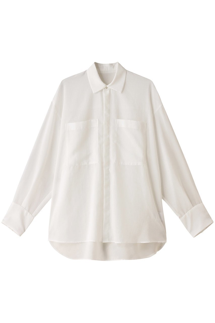 【エリオポール/heliopole】のシアーシャツ 人気、トレンドファッション・服の通販 founy(ファニー) 　ファッション　Fashion　レディースファッション　Fashion for Women　トップス・カットソー　Cut & Sew Tops　シャツ・ブラウス・オフィスカジュアル　Elegant Blouses & Button-Ups　シアー　Sheer, See-Through　スリーブ　Sleeve, Long Sleeve / Short Sleeve　ドレープ　Drape, Draping Fabric　ポケット　Pocket, Pocket Detail　ロング　Long, Long-Length　エレガント 上品　Elegant　今季　This Season, Current Season　 other-1|ID: prp329100003967356 ipo3291000000032909858