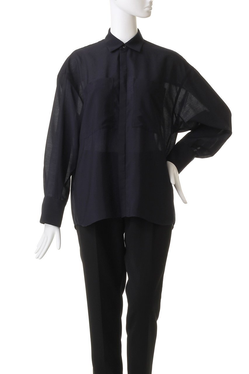【エリオポール/heliopole】のシアーシャツ 人気、トレンドファッション・服の通販 founy(ファニー) 　ファッション　Fashion　レディースファッション　Fashion for Women　トップス・カットソー　Cut & Sew Tops　シャツ・ブラウス・オフィスカジュアル　Elegant Blouses & Button-Ups　シアー　Sheer, See-Through　スリーブ　Sleeve, Long Sleeve / Short Sleeve　ドレープ　Drape, Draping Fabric　ポケット　Pocket, Pocket Detail　ロング　Long, Long-Length　エレガント 上品　Elegant　今季　This Season, Current Season　other-2|ID: prp329100003967356 ipo3291000000032909864