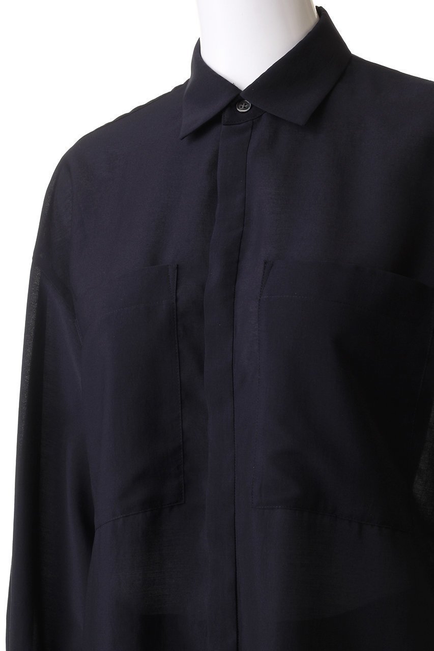 【エリオポール/heliopole】のシアーシャツ 人気、トレンドファッション・服の通販 founy(ファニー) 　ファッション　Fashion　レディースファッション　Fashion for Women　トップス・カットソー　Cut & Sew Tops　シャツ・ブラウス・オフィスカジュアル　Elegant Blouses & Button-Ups　シアー　Sheer, See-Through　スリーブ　Sleeve, Long Sleeve / Short Sleeve　ドレープ　Drape, Draping Fabric　ポケット　Pocket, Pocket Detail　ロング　Long, Long-Length　エレガント 上品　Elegant　今季　This Season, Current Season　other-5|ID: prp329100003967356 ipo3291000000032909869