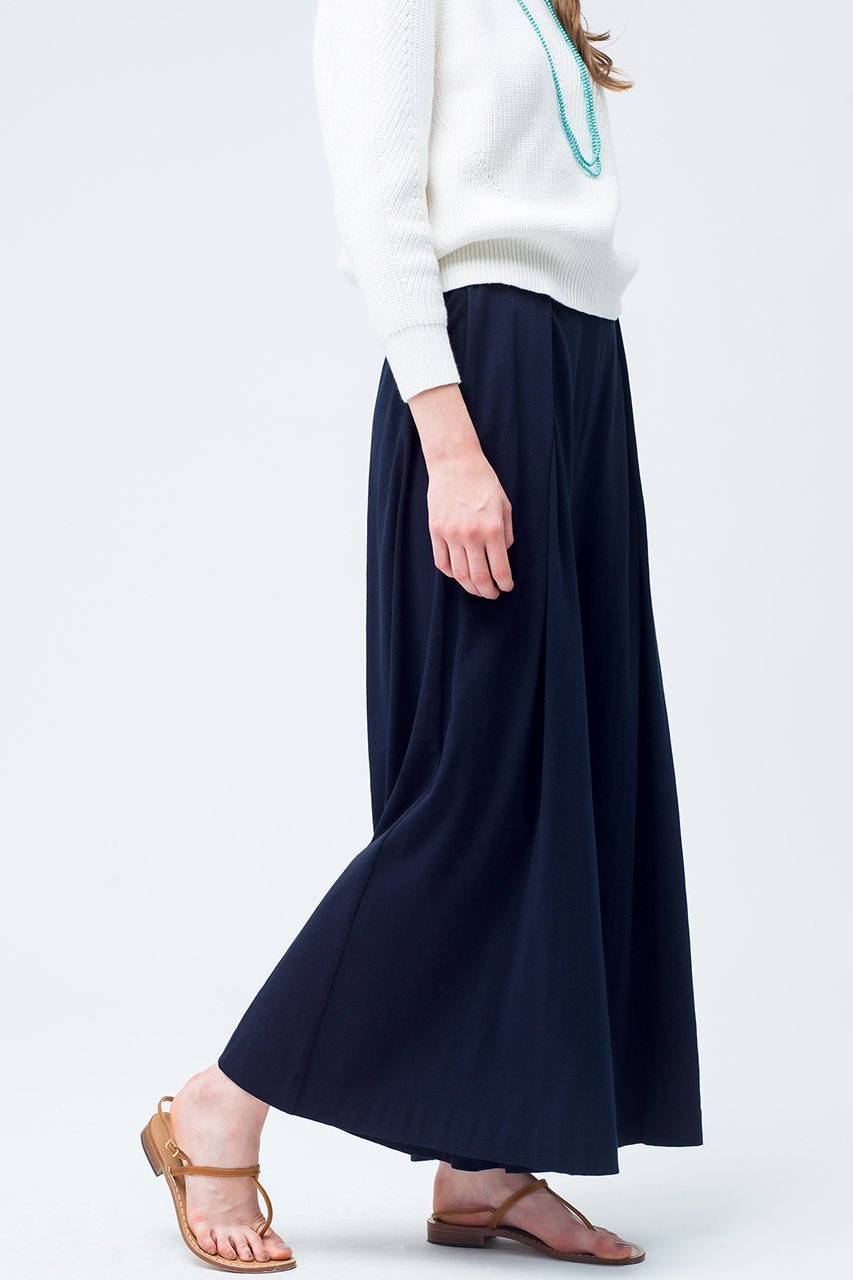 【デミーリー/DEMYLEE】のCHANTEL ジャージーピマコットン プルオンパンツ 人気、トレンドファッション・服の通販 founy(ファニー) 　ファッション　Fashion　レディースファッション　Fashion for Women　パンツ　Pants & Trousers　エレガント 上品　Elegant　ギャザー　Gathered, Ruffled　シンプル　Simple, Minimal　フレア　Flare, Flared　フロント　Front, Front Design　プリーツ　Pleats, Pleated　再入荷　Restock / Back in Stock　定番　Standard, Basic Item　other-7|ID: prp329100003969685 ipo3291000000035451271