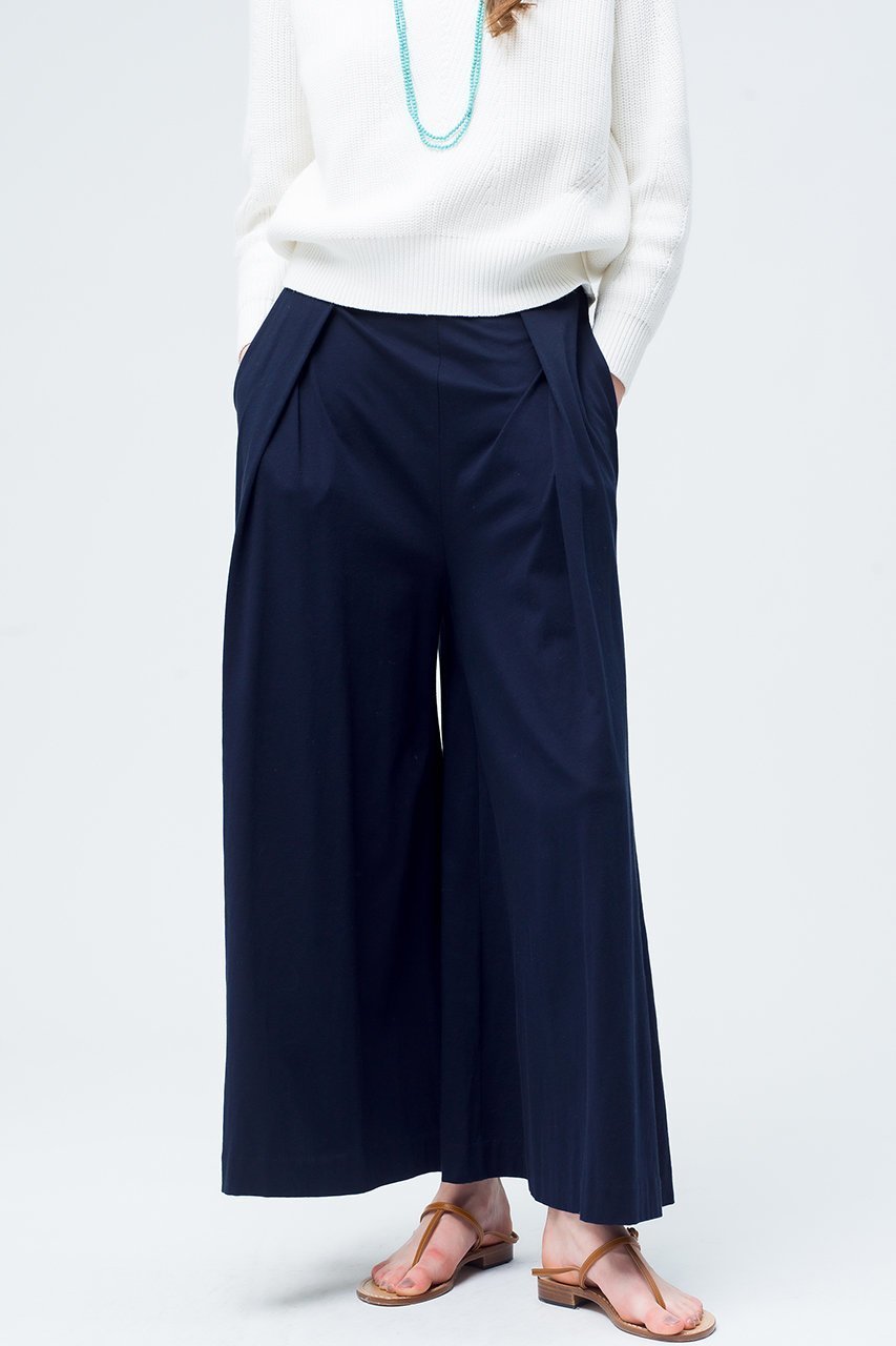 【デミーリー/DEMYLEE】のCHANTEL ジャージーピマコットン プルオンパンツ 人気、トレンドファッション・服の通販 founy(ファニー) 　ファッション　Fashion　レディースファッション　Fashion for Women　パンツ　Pants & Trousers　エレガント 上品　Elegant　ギャザー　Gathered, Ruffled　シンプル　Simple, Minimal　フレア　Flare, Flared　フロント　Front, Front Design　プリーツ　Pleats, Pleated　再入荷　Restock / Back in Stock　定番　Standard, Basic Item　other-8|ID: prp329100003969685 ipo3291000000035451272