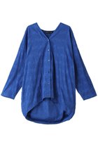 【ミズイロ インド/mizuiro ind】のjacquard V neck cocoon shirt シャツ blue|ID: prp329100003969696 ipo3291000000026176093