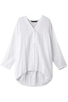 【ミズイロ インド/mizuiro ind】のjacquard V neck cocoon shirt シャツ off white|ID:prp329100003969696