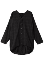 【ミズイロ インド/mizuiro ind】のjacquard V neck cocoon shirt シャツ black|ID:prp329100003969696