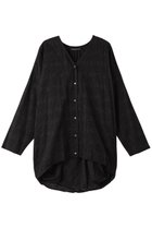 【ミズイロ インド/mizuiro ind】のjacquard V neck cocoon shirt シャツ black|ID: prp329100003969696 ipo3291000000026322838