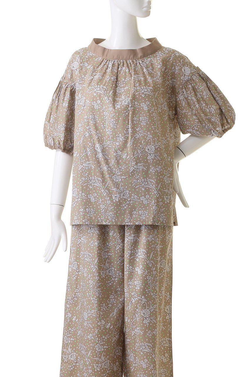 【キッドブルー/KID BLUE】の24LIBERTYプリントトップ 人気、トレンドファッション・服の通販 founy(ファニー) 　ファッション　Fashion　レディースファッション　Fashion for Women　ギャザー　Gathered, Ruffled　スリーブ　Sleeve, Long Sleeve / Short Sleeve　ハーフ　Half, Half-Length　パジャマ　Pajamas, Sleepwear　フェミニン　Feminine, Girly　プリント　Print, Printed Pattern　人気　Popular, Best Seller　other-2|ID: prp329100003969711 ipo3291000000032842131