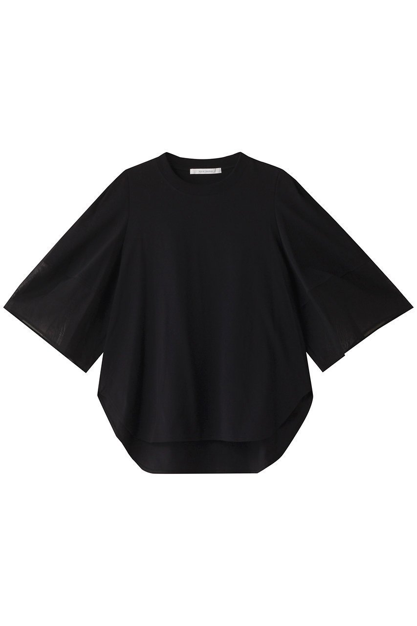 【プレインピープル/PLAIN PEOPLE】のサイロプレミアム×ボイルプルオーバー インテリア・キッズ・メンズ・レディースファッション・服の通販 founy(ファニー) 　ファッション　Fashion　レディースファッション　Fashion for Women　トップス・カットソー　Cut & Sew Tops　シャツ・ブラウス・オフィスカジュアル　Elegant Blouses & Button-Ups　ロングTシャツ・Tシャツ　Longline T-Shirts & Tees　カジュアルプルオーバー・ニットトップス　Pullovers & Knit Tops / Casual Pullovers　カットソー・ベーシックTシャツ　Cut-and-Sewn Tops / Stretch Tees & Basics　ショート　Short, Short Length　スリーブ　Sleeve, Long Sleeve / Short Sleeve　フェミニン　Feminine, Girly　プレミアム　Premium, High-End　ラウンド　Round, Round Neck　ブラック|ID: prp329100003971306 ipo3291000000032913213
