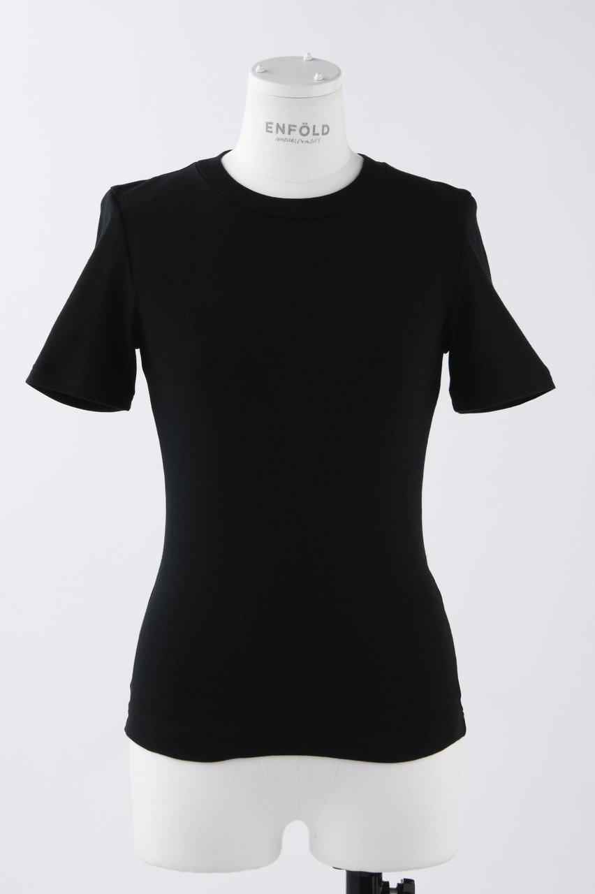 【エンフォルド/ENFOLD】のハイウェットフライス コンパクト Basic T/SH Tシャツ インテリア・キッズ・メンズ・レディースファッション・服の通販 founy(ファニー) 　ファッション　Fashion　レディースファッション　Fashion for Women　トップス・カットソー　Cut & Sew Tops　シャツ・ブラウス・オフィスカジュアル　Elegant Blouses & Button-Ups　ロングTシャツ・Tシャツ　Longline T-Shirts & Tees　カットソー・ベーシックTシャツ　Cut-and-Sewn Tops / Stretch Tees & Basics　インナー　Innerwear　コンパクト　Compact, Small Size　ショート　Short, Short Length　スリーブ　Sleeve, Long Sleeve / Short Sleeve　バランス　Balance, Style Balance　ベーシック　Basic, Essential　夏　Summer　ブラック|ID: prp329100003971309 ipo3291000000032932895