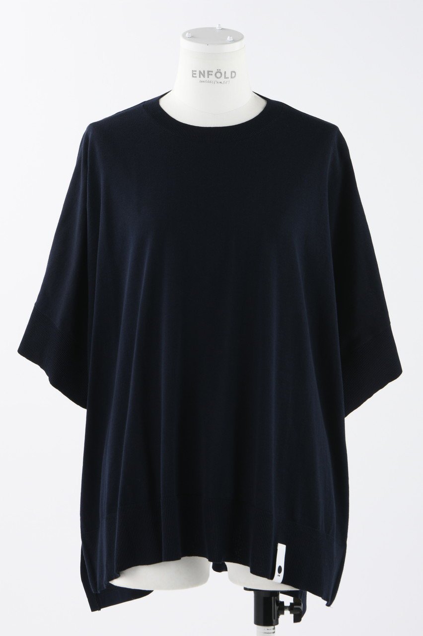 【エンフォルド/ENFOLD】のニット×CUT T/SH Tシャツ インテリア・キッズ・メンズ・レディースファッション・服の通販 founy(ファニー) ファッション Fashion レディースファッション Fashion for Women トップス・カットソー Cut & Sew Tops ニット Knit Tops & Sweaters シャツ・ブラウス・オフィスカジュアル Elegant Blouses & Button-Ups ロングTシャツ・Tシャツ Longline T-Shirts & Tees カットソー・ベーシックTシャツ Cut-and-Sewn Tops / Stretch Tees & Basics インド Indian Textile エレガント 上品 Elegant カットソー Cut and Sewn Top ショート Short, Short Length スリーブ Sleeve, Long Sleeve / Short Sleeve 夏 Summer 洗える Machine Washable ダークネイビー|ID: prp329100003971311 ipo3291000000032932976