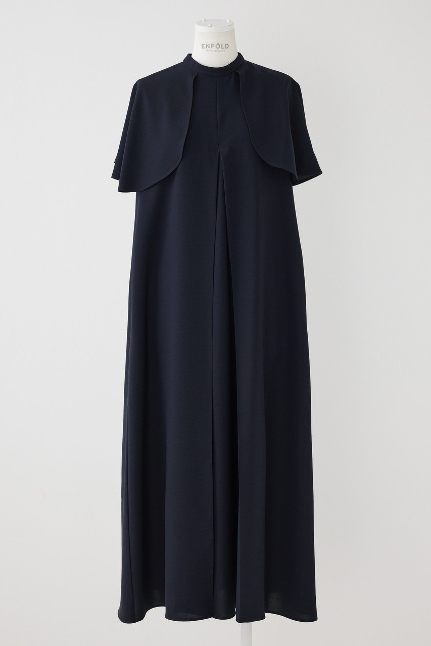 【エンフォルド/ENFOLD】のComfortable Twill ケープ Wave DRS/ドレス インテリア・キッズ・メンズ・レディースファッション・服の通販 founy(ファニー) 　ファッション　Fashion　レディースファッション　Fashion for Women　ワンピース　Dresses　フォーマル・パーティードレス・結婚式用ドレス　Elegant & Casual Dresses　チュニック　Tunic Tops & Dresses　スーツ　Suit, Formalwear　チュニック　Tunic, Long Top　ドレス　Dress, One-Piece　ノースリーブ　Sleeveless, No-Sleeve　ロング　Long, Long-Length　エレガント 上品　Elegant　人気　Popular, Best Seller　夏　Summer　ダークネイビー|ID: prp329100003971318 ipo3291000000036757967