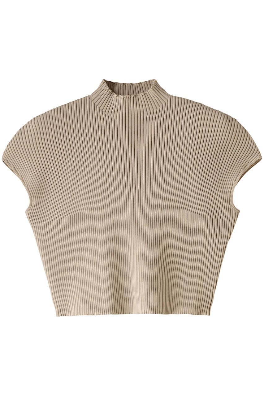 【リムアーク/RIM.ARK】のHalf sleeve compact knit/ニット インテリア・キッズ・メンズ・レディースファッション・服の通販 founy(ファニー) 　ファッション　Fashion　レディースファッション　Fashion for Women　トップス・カットソー　Cut & Sew Tops　ニット　Knit Tops & Sweaters　カジュアルプルオーバー・ニットトップス　Pullovers & Knit Tops / Casual Pullovers　コンパクト　Compact, Small Size　サマー　Summer, Summer Style　リブニット　Rib Knit, Ribbed Knit　軽量　Lightweight, Ultra Light　ライトベージュ|ID: prp329100003971325 ipo3291000000036699787