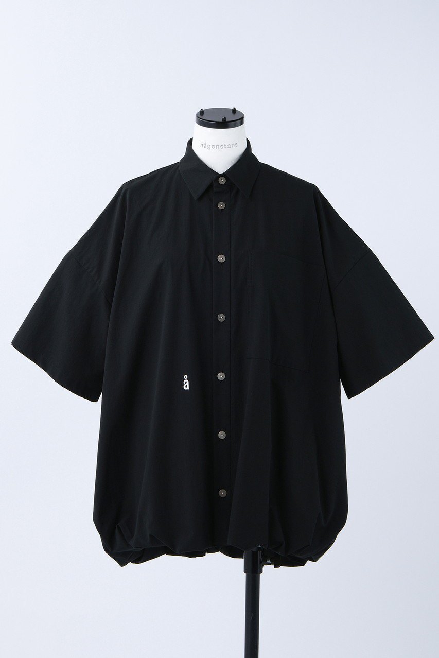 【ナゴンスタンス/nagonstans】のCO RipStop バルーンヘム SH/シャツ インテリア・キッズ・メンズ・レディースファッション・服の通販 founy(ファニー) 　ファッション　Fashion　レディースファッション　Fashion for Women　トップス・カットソー　Cut & Sew Tops　シャツ・ブラウス・オフィスカジュアル　Elegant Blouses & Button-Ups　ショート　Short, Short Length　スリーブ　Sleeve, Long Sleeve / Short Sleeve　メッシュ　Mesh, Net Fabric　Black|ID: prp329100003971338 ipo3291000000032910124