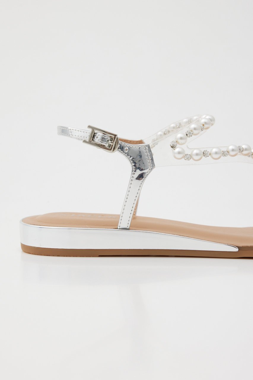 【スタッカート/STACCATO】のパールラインフラットサンダル 人気、トレンドファッション・服の通販 founy(ファニー) 　ファッション　Fashion　レディースファッション　Fashion for Women　アクセサリー　Fashion Accessories　エレガント 上品　Elegant　クッション　Cushion, Throw Pillow　サンダル　Sandals, Summer Shoes　ストーン　Stone, Gem-Like　パール　Pearl, Pearl Accent　フラット　Flat, Flat Shoes　other-6|ID: prp329100003971346 ipo3291000000034940782
