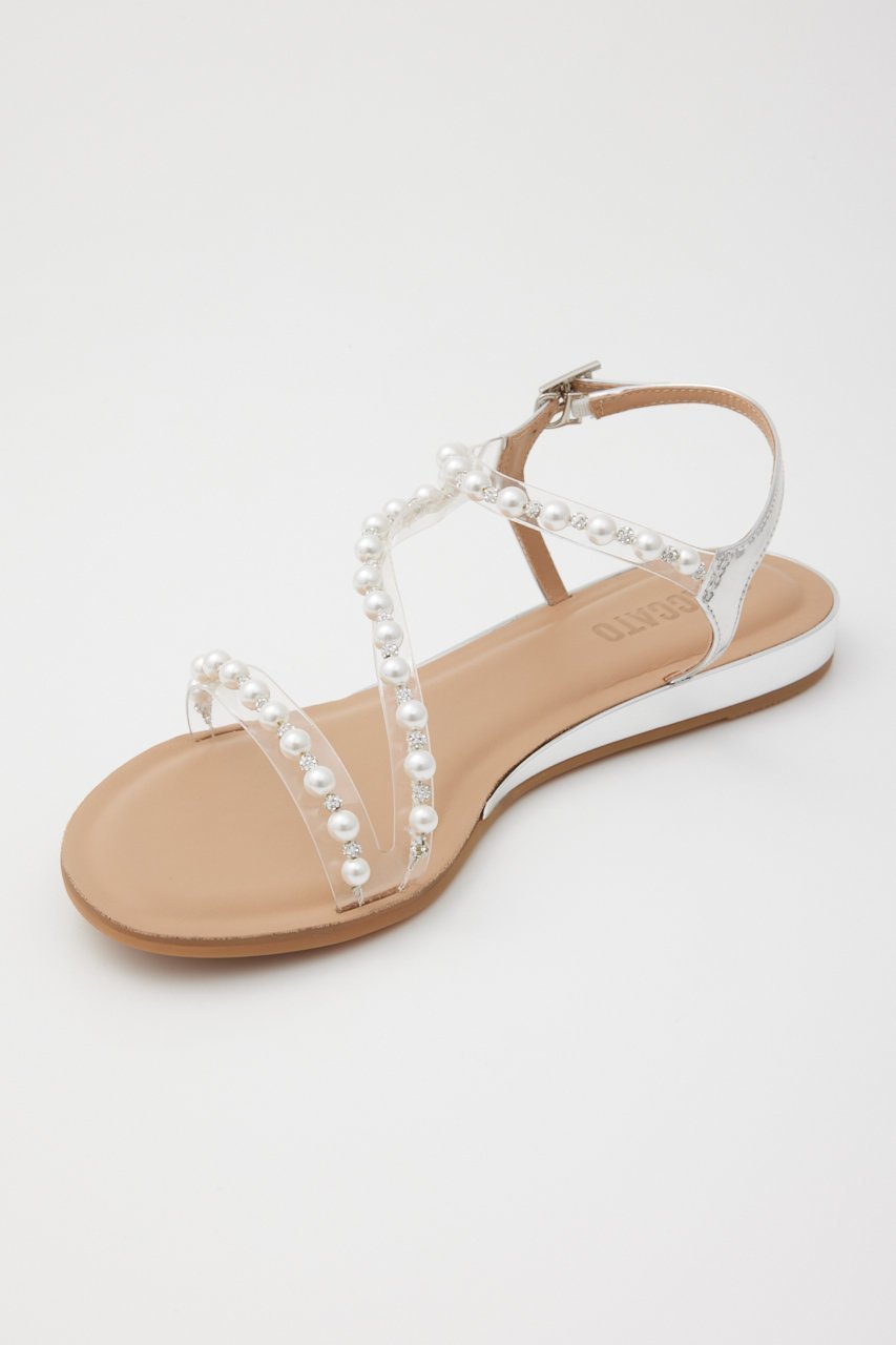 【スタッカート/STACCATO】のパールラインフラットサンダル 人気、トレンドファッション・服の通販 founy(ファニー) 　ファッション　Fashion　レディースファッション　Fashion for Women　アクセサリー　Fashion Accessories　エレガント 上品　Elegant　クッション　Cushion, Throw Pillow　サンダル　Sandals, Summer Shoes　ストーン　Stone, Gem-Like　パール　Pearl, Pearl Accent　フラット　Flat, Flat Shoes　other-7|ID: prp329100003971346 ipo3291000000034940783