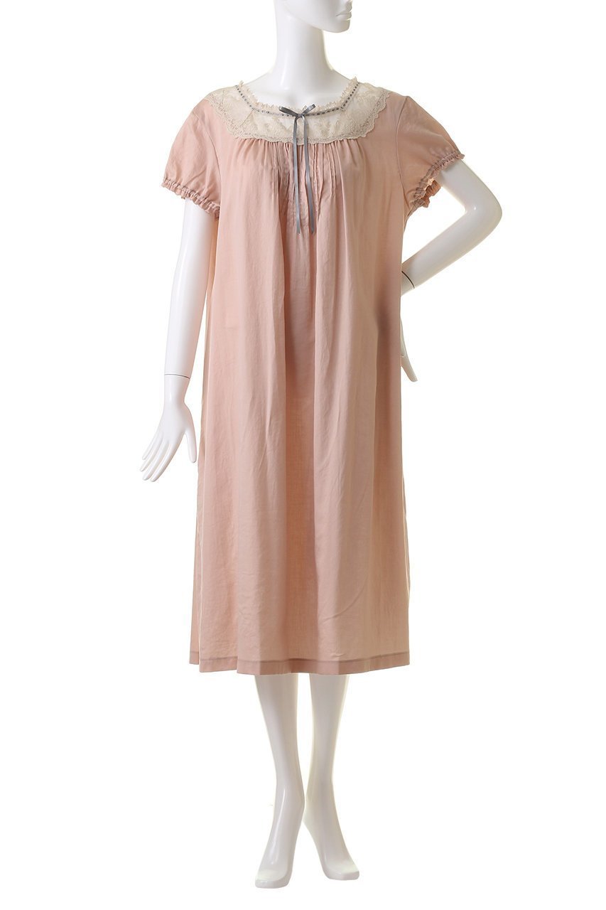 【イクコ/IKUKO】のビンテージワッシャーサテンネグリジェ 人気、トレンドファッション・服の通販 founy(ファニー) 　ファッション　Fashion　レディースファッション　Fashion for Women　アンティーク　Antique-Inspired　サテン　Satin, Glossy Fabric　デコルテ　Décolleté, Neckline　ドレス　Dress, One-Piece　パジャマ　Pajamas, Sleepwear　リボン　Ribbon, Bow　レース　Lace, Lace Fabric　エレガント 上品　Elegant　other-2|ID: prp329100003971348 ipo3291000000032842310