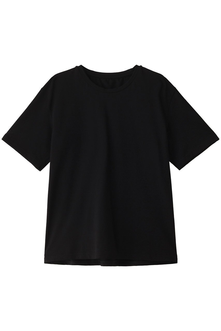 【アロマティック/AROMATIQUE】のショートスリーブTシャツ インテリア・キッズ・メンズ・レディースファッション・服の通販 founy(ファニー) 　ファッション　Fashion　レディースファッション　Fashion for Women　トップス・カットソー　Cut & Sew Tops　シャツ・ブラウス・オフィスカジュアル　Elegant Blouses & Button-Ups　ロングTシャツ・Tシャツ　Longline T-Shirts & Tees　カットソー・ベーシックTシャツ　Cut-and-Sewn Tops / Stretch Tees & Basics　インナー　Innerwear　カーディガン　Cardigan, Knitwear　ショート　Short, Short Length　シンプル　Simple, Minimal　ジャケット　Jacket, Outerwear　スリーブ　Sleeve, Long Sleeve / Short Sleeve　ベーシック　Basic, Essential　ブラック|ID: prp329100003971349 ipo3291000000032936015