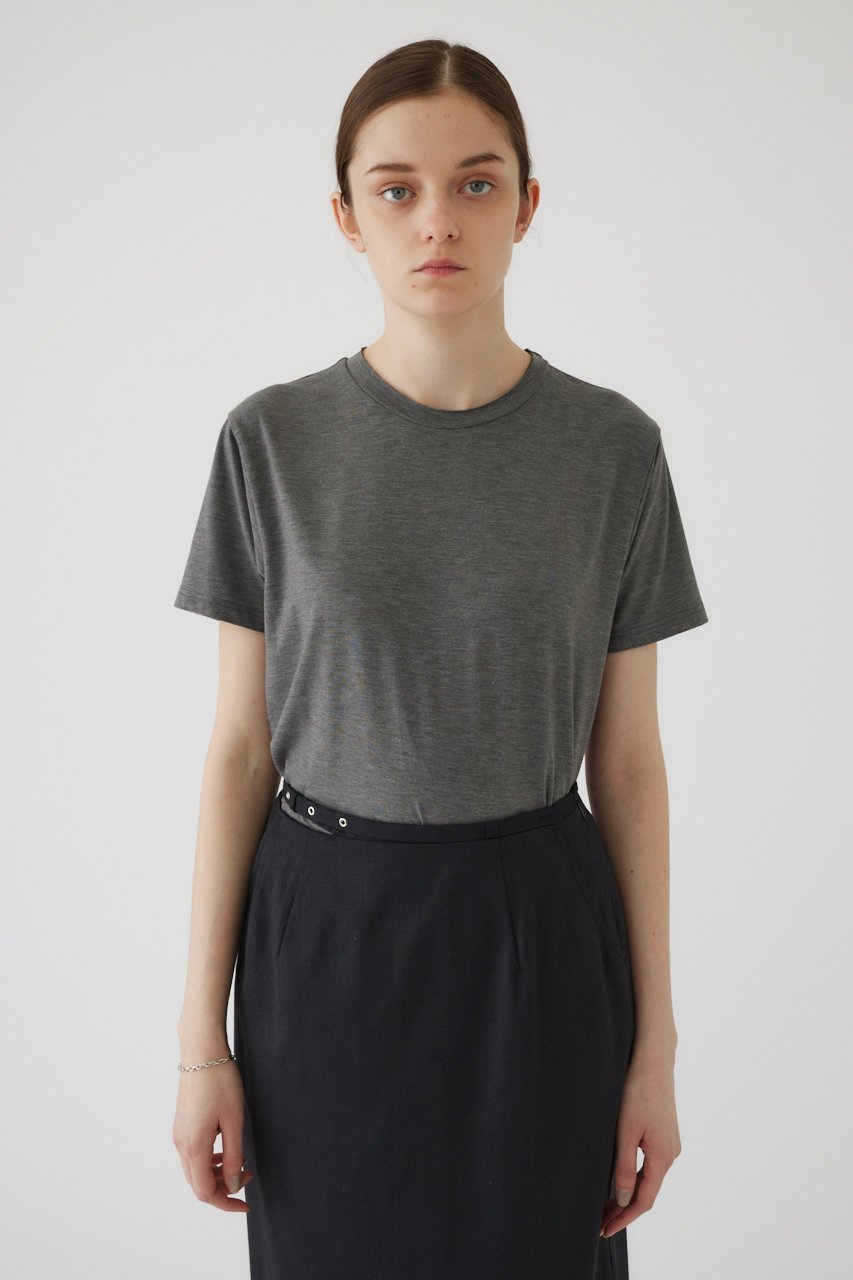 【リムアーク/RIM.ARK】のSmooth texture T-SH/Tシャツ 大人の最旬トレンドファッション＆コーディネート founy(ファウニー) 　ファッション　Fashion　レディースファッション　Fashion for Women　トップス・カットソー　Cut & Sew Tops　シャツ・ブラウス・オフィスカジュアル　Elegant Blouses & Button-Ups　ロングTシャツ・Tシャツ　Longline T-Shirts & Tees　カットソー・ベーシックTシャツ　Cut-and-Sewn Tops / Stretch Tees & Basics　おすすめ　Recommended / Our Picks　コンパクト　Compact, Small Size　ショート　Short, Short Length　スリーブ　Sleeve, Long Sleeve / Short Sleeve　テクスチャー　Texture, Textured Fabric　フィット　Fit, Slim Fit　夏　Summer　other-7|ID: prp329100003971350 ipo3291000000037004965
