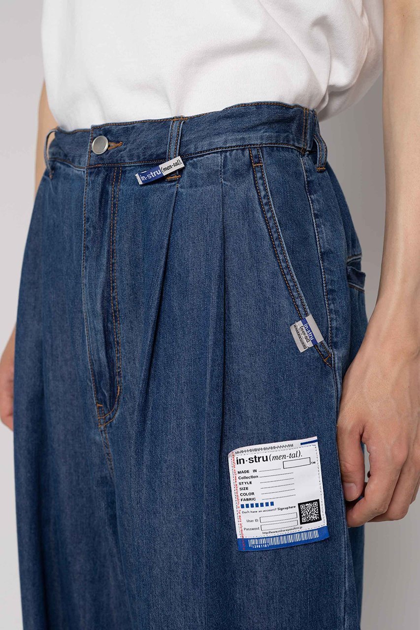 【メゾン ミハラヤスヒロ/Maison MIHARA YASUHIRO / MEN】の【MEN】【in-stru(men-tal).】コットンテンセル デニムワイド テーパードパンツ 人気、トレンドファッション・服の通販 founy(ファニー) 　ファッション　Fashion　メンズファッション　MEN　ボトムス　Bottoms/Men　デニムパンツ　Denim Pants　シンプル　Simple　ジャケット　Jacket　セットアップ　Set Up　デニム　Denim　ロング　Long　ワイド　Wide　other-8|ID: prp329100003971358 ipo3291000000031455116