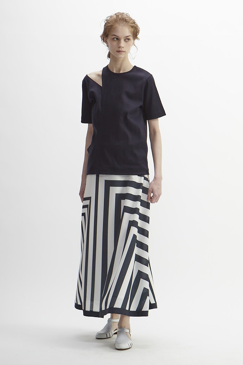 【プレインピープル/PLAIN PEOPLE】のストライプパネルプリントスカート 人気、トレンドファッション・服の通販 founy(ファニー) 　ファッション　Fashion　レディースファッション　Fashion for Women　スカート　Skirts　ロングスカート　Long Skirts / Maxi & Midi Skirts　ストライプ　Stripe, Striped Pattern　プリント　Print, Printed Pattern　ロング　Long, Long-Length　無地　Plain, Solid Color　other-4|ID: prp329100003971373 ipo3291000000035042630