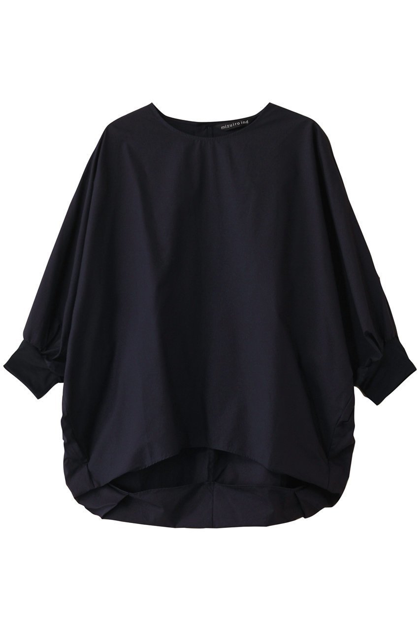 【ミズイロ インド/mizuiro ind】のboat neck cocoon P/O プルオーバー インテリア・キッズ・メンズ・レディースファッション・服の通販 founy(ファニー) 　ファッション　Fashion　レディースファッション　Fashion for Women　トップス・カットソー　Cut & Sew Tops　シャツ・ブラウス・オフィスカジュアル　Elegant Blouses & Button-Ups　カジュアルプルオーバー・ニットトップス　Pullovers & Knit Tops / Casual Pullovers　ショート　Short, Short Length　シンプル　Simple, Minimal　スリーブ　Sleeve, Long Sleeve / Short Sleeve　デニム　Denim, Jeans Material　バランス　Balance, Style Balance　フォルム　Silhouette, Form　リラックス　Relax, Relaxed Fit　切替　Switching, Contrast Panel　navy|ID: prp329100003971409 ipo3291000000032807039